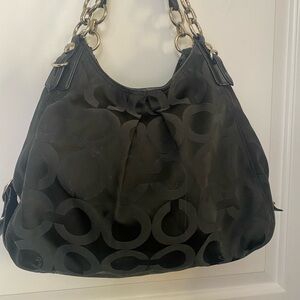 Coach Black Hobo Bag with Chain Straps